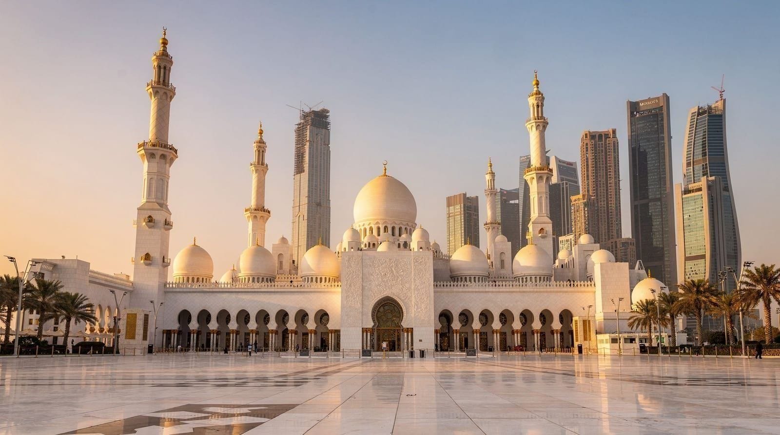 Sheikh Zayed Grand Mosque at dawn, Abu Dhabi
